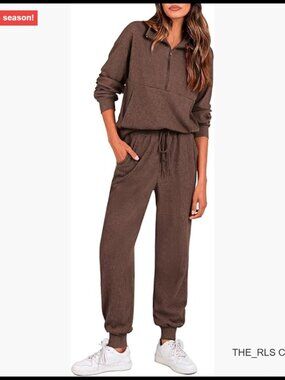 96% Polyester 4% Elastane Zip Up Sweatshirt Jogger Pants 2 Piece Lounge Set